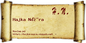 Hajka Nóra névjegykártya